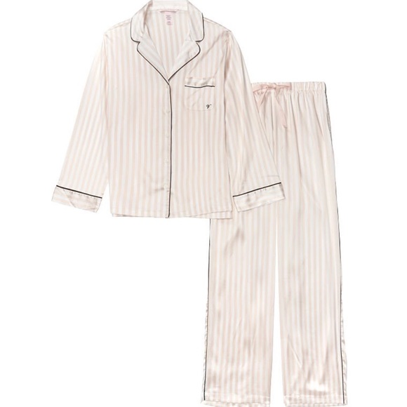 NWT VICTORIA'S SECRET Satin Long PJ Set- xs small - Picture 2 of 7